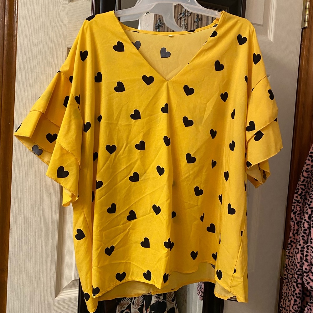 Yellow heart blouse